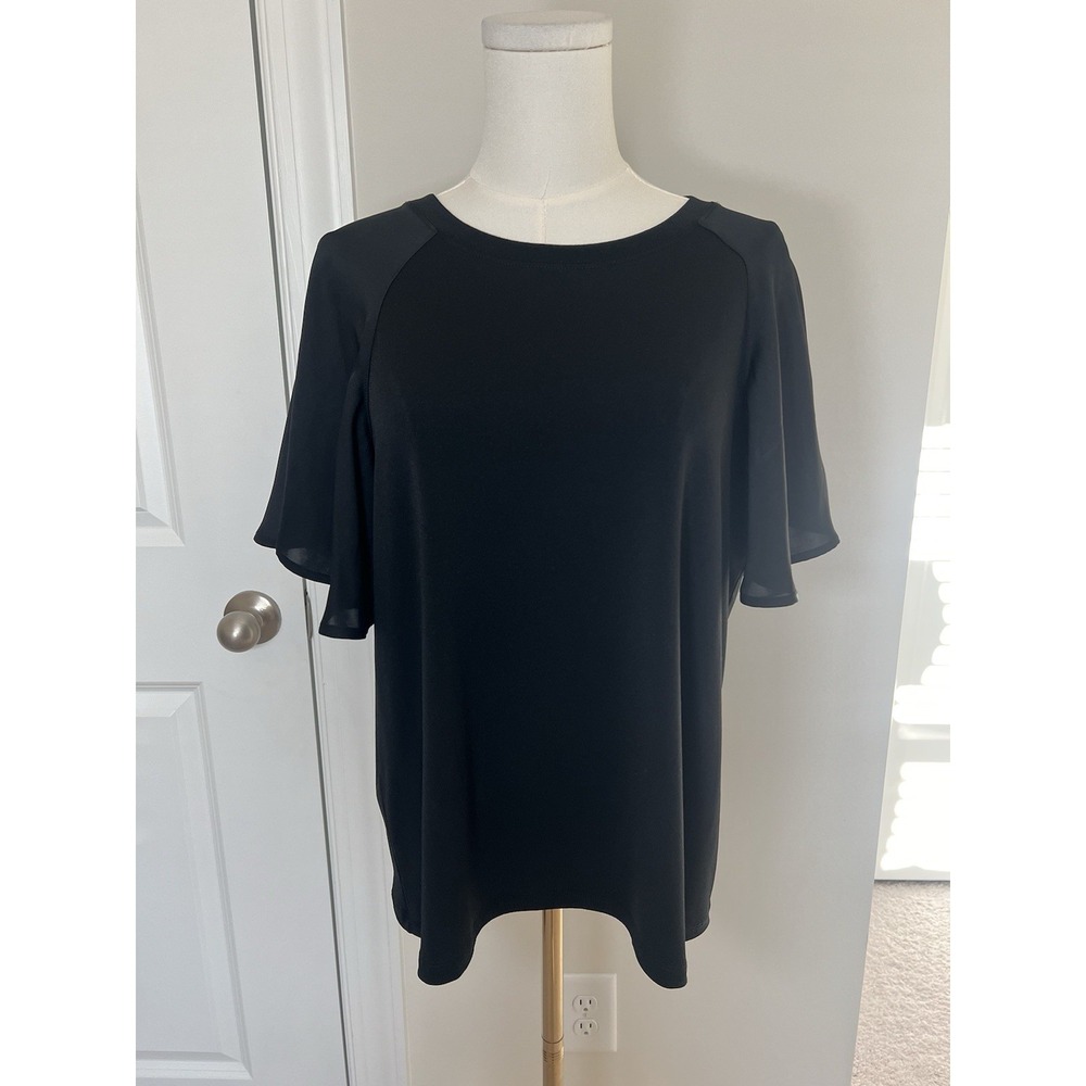 Women's Black Blouse Top Flowy Sleeve Nordstrom Rack Size Medium‎